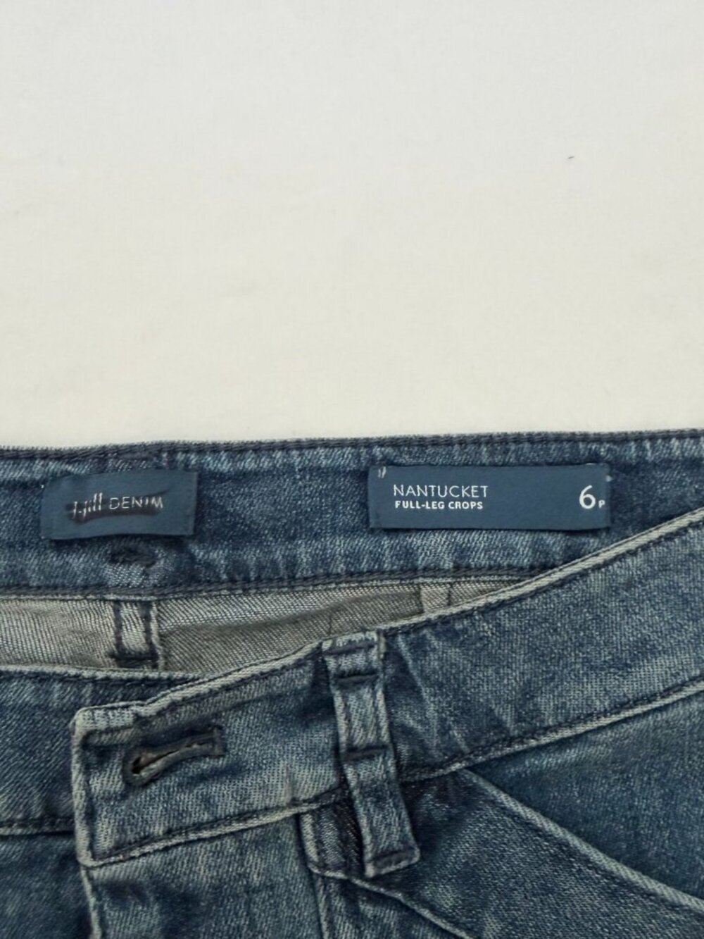 J.Jill Denim Nantucket Full Leg Crop Jeans Womens 6P Wide Leg Cropped Blue Wash - Picture 3 of 9